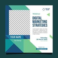 Webinar-Postvorlage für digitales Marketing in sozialen Medien vektor