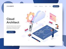 Wolken-Architekten-isometrisches Illustrations-Konzept