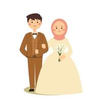 muslimische braut und bräutigam vektor