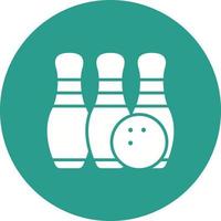 Bowling-Glyphe-Kreis-Hintergrund-Symbol vektor