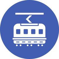 Straßenbahn Glyphe Kreis Hintergrundsymbol vektor