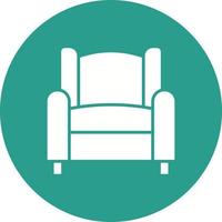 Kino Sofa Glyphe Kreis Hintergrundsymbol vektor