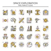 Uppsättning av Duotone Color Space Exploration Icons