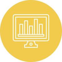 Online-Balkendiagramm Linie Kreis Hintergrundsymbol vektor