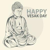 glücklicher vesak tag vektor