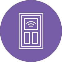 Smart Door Line Circle Hintergrundsymbol vektor