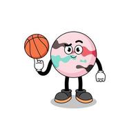 badebombenillustration als basketballspieler vektor