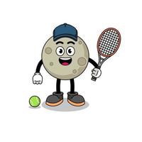 Mondillustration als Tennisspieler vektor