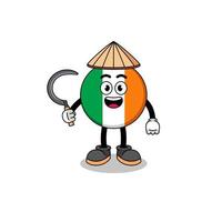 Illustration der irischen Flagge als asiatischer Bauer vektor