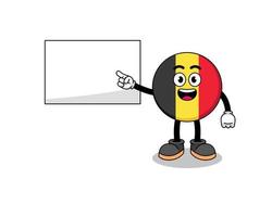 Abbildung der belgischen Flagge, die eine Präsentation macht vektor