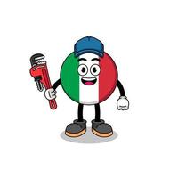 italien flag illustration cartoon als klempner vektor