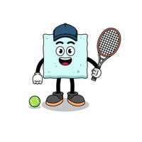 Zuckerwürfelillustration als Tennisspieler vektor