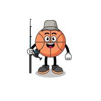 maskot illustration av basket fiskare vektor