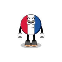 Frankreich-Flagge Cartoon-Paar mit schüchterner Pose vektor