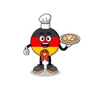 Illustration der deutschen Flagge als italienischer Koch vektor