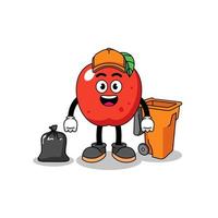 Illustration von Apple Cartoon als Garbage Collector vektor