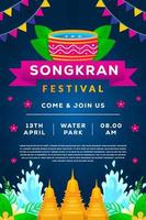 songkran festival illustration vertikale plakatdesignvorlage vektor