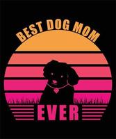 bästa hundmamma vintage t-shirtdesign vektor