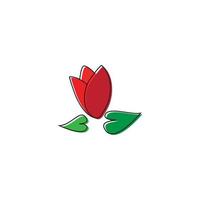 Einfaches Logo-Design mit roten Blumen vektor
