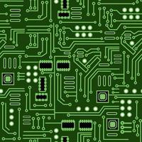 Vektorillustration des nahtlosen Chipsatzhintergrunds der elektronischen Leiterplatte. vektor