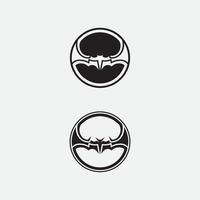 bat logotyp djur och vektor, vingar, svart, halloween, vampyr, gotisk, illustration, design bat ikon vektor