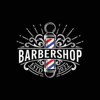 Vintage Barbershop-Vektor-Logo-Vorlage vektor