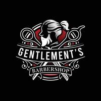 Barbershop gentleman vektor logotyp mall