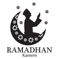 Illustration Vektorgrafik Zeichentrickfigur der islamischen Ramadan-Vorlage mit schwarzem Hintergrund vektor