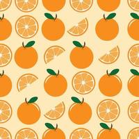 zitrusscheibe orangen obst hintergrund nahtloses muster vektor