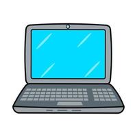 süßer lustiger laptop-charakter. vektor hand gezeichnete karikatur kawaii charakter illustration symbol. isoliert auf weißem Hintergrund. Laptop-Charakter-Konzept