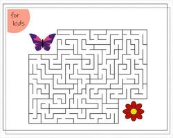 ein Labyrinth-Spiel für Kinder. Führe den Schmetterling durch das Labyrinth zur Blume vektor