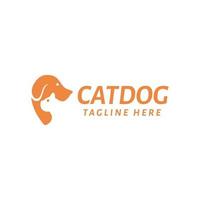 orange djur husdjur hund och katt logotyp formgivningsmall vektor