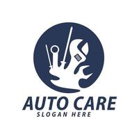 automobilpflege reparatur grage logo design konzept vorlage vektor