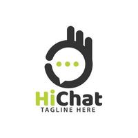 ok nett chatten netzwerk hand logo design template inspiration vektor