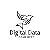 digitalt datasystem scurity logotypdesign vektor