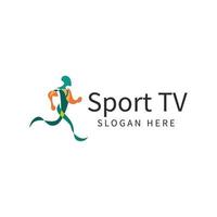 sport-tv-logotypdesign för yt-kanal vektor