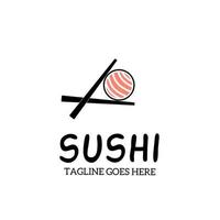 illustration vektorgrafik av mall logotyp sushi och ätpinnar vektor