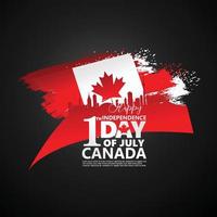 första juli kanada dag, gratulationskort bakgrund med typografi design, vektor