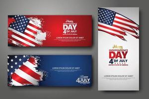 ange banner formgivningsmall. fjärde juli självständighetsdagen, vektorillustration för publicering av händelse vektor