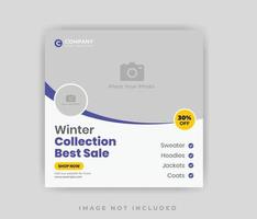 9modern Winterschlussverkauf Rabatt Angebot Social Media Post Design oder Web-Banner-Vorlage vektor