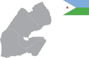 Karte von Dschibuti. Dschibuti-Flagge. flache Symbol-Symbol-Vektor-Illustration vektor