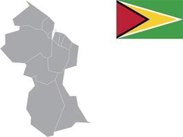 guyana karta. guyana flagga. platt ikon symbol vektor illustration