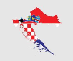 karta och kroatiens flagga vektor