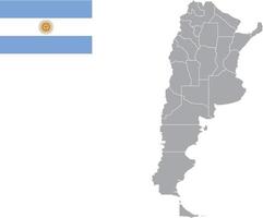 Argentinien Karte. Argentinien-Flagge. flache Symbol-Symbol-Vektor-Illustration