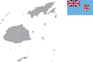 fidschi west karte. Fidschi Westflagge. flache Symbol-Symbol-Vektor-Illustration vektor