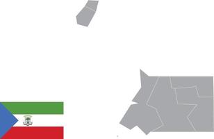 Karte von Äquatorialguinea. Flagge von Äquatorialguinea. flache Symbol-Symbol-Vektor-Illustration vektor