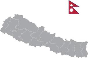 nepal karta. nepals flagga. platt ikon symbol vektor illustration