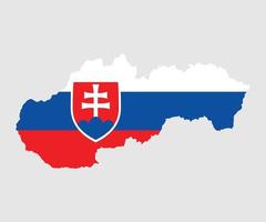 Slovakiens karta och flagga vektor