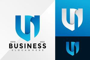 Brief UN Schild Business Logo Design Vektor Illustration Vorlage