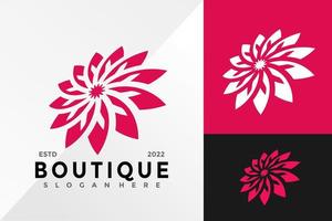 boutique blomma modern logotyp design vektor illustration mall